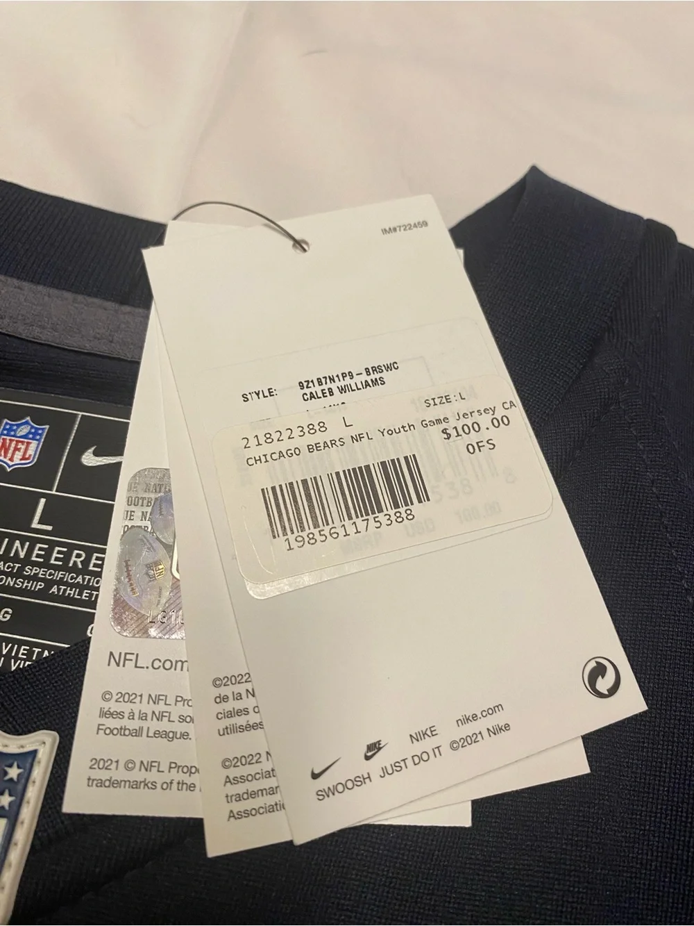 NFL Youth Navy Football Jersey with Orange and White #18